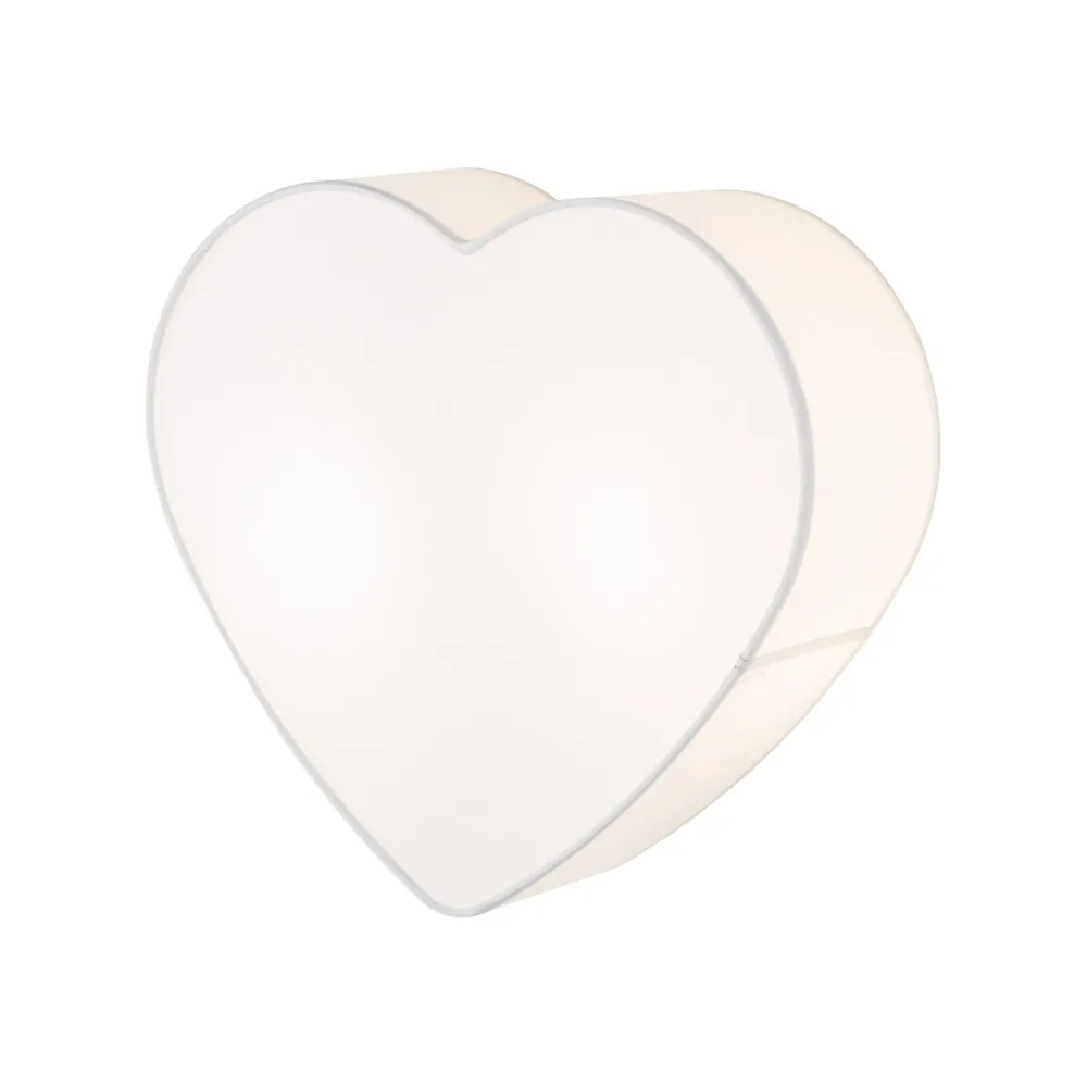 TK Lighting Kinderzimmerleuchte Weiß L: 42 cm Stoff 2x E27 Herz*Kinder Deckenleuchten|Kinderzimmerlampen