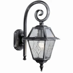 Searchlight Klassische Außenwandleuchte in silber schwarz* Außenwandleuchten|Rustikale Lampen