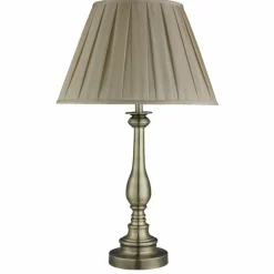 Searchlight Klassische Tischleuchte Messing Optik* Tischlampen|Schlafzimmer Lampen