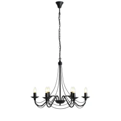 ALDEX Klassischer Kronleuchter Schwarz Metall 6-flammig Kerzen