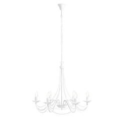 ALDEX Klassischer Kronleuchter Weiß Metall 6-flammig Kerzen* Hängelampen|Bürolampen