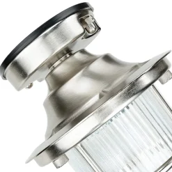 Lido Kleine Deckenleuchte außen E27 Messing Riffelglas Maritim* Metall Lampen|Messinglampen