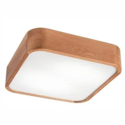 Outlet Lamkur Kleine Deckenleuchte eckig B: 35 cm Holz in für 2x E27