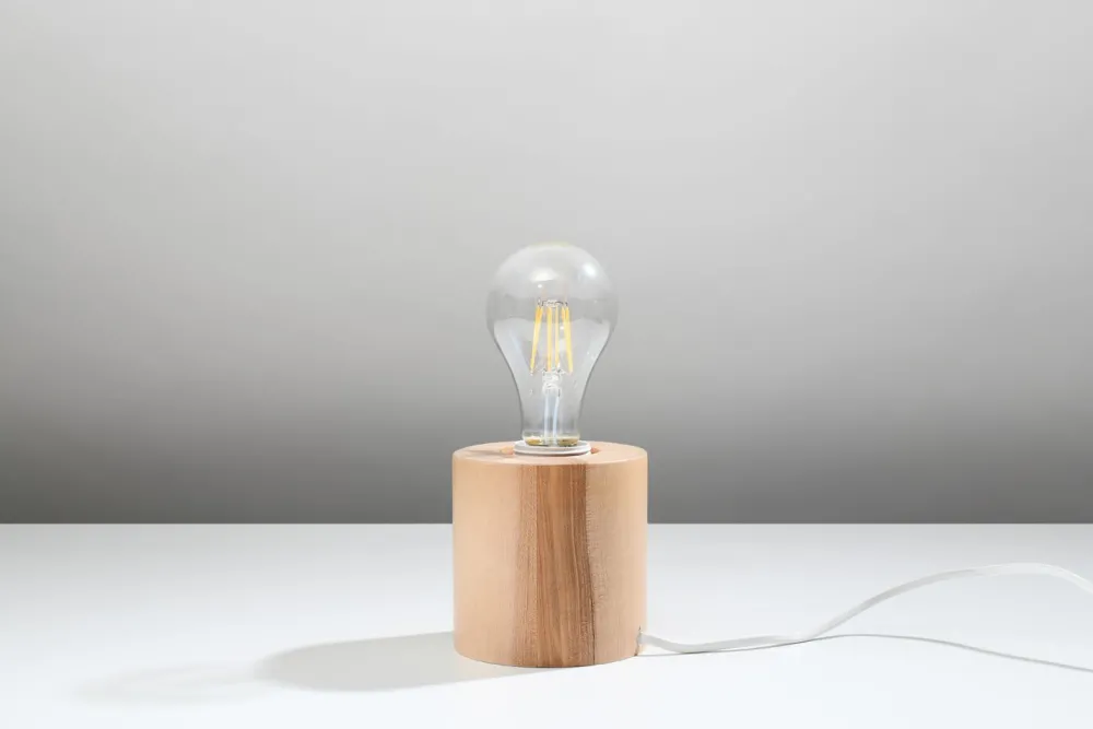 Sale Sollux Kleine Holzlampe rund Ø10cm H:10cm für E27 dekorativ