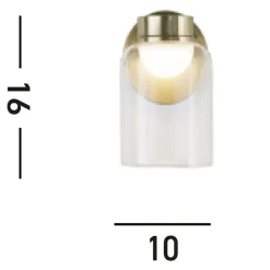 Searchlight Kleine LED Wandlampe Glasschirm Metall T:16 cm IP44 6 W* Led Lampen|Wandleuchten