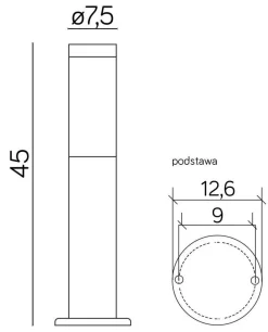 SU-MA Kleine Pollerleuchte BETULA 45cm Edelstahl IP44* Moderne Außenleuchten|Wegeleuchten
