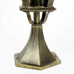 Easylight Kleine Sockel Steh Lampe für außen Gold Antik 50,5cm* Rustikale Lampen|Wegeleuchten