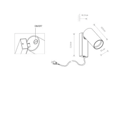 Easylight Kleine Spot Lampe mit Schalter Kabel Schwarz GU10* Moderne Lampen|Küchenlampen