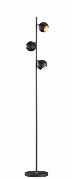 Trio Reality Kleine Stehlampe Metall G9 155 cm hoch in Schwarz Gold* Wohnzimmerlampen|Metall Lampen