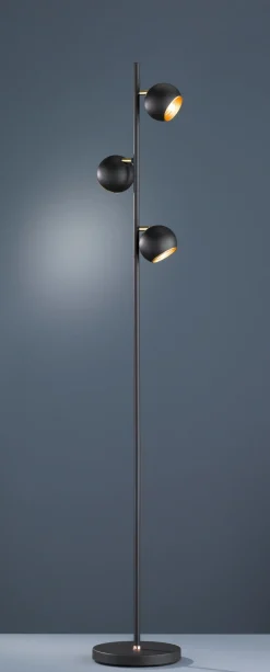 Trio Reality Kleine Stehlampe Metall G9 155 cm hoch in Schwarz Gold* Wohnzimmerlampen|Metall Lampen