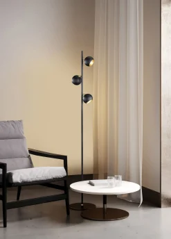Trio Reality Kleine Stehlampe Metall G9 155 cm hoch in Schwarz Gold* Wohnzimmerlampen|Metall Lampen