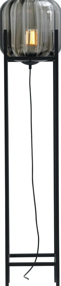 Masterlight Kleine Stehleuchte Glas Metall 138 cm Schwarz E27* Glaslampen|Stehlampen