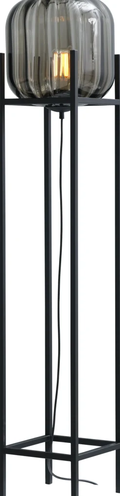 Masterlight Kleine Stehleuchte Glas Metall 138 cm Schwarz E27* Glaslampen|Stehlampen