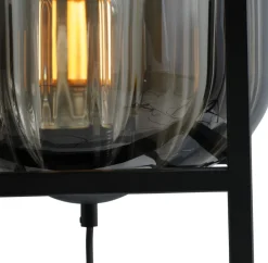 Masterlight Kleine Stehleuchte Glas Metall 138 cm Schwarz E27* Glaslampen|Stehlampen