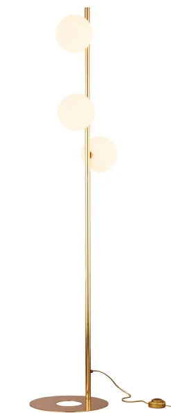 Outlet Jupiter Kleine Stehleuchte Messing Glas 151 cm hoch G9 blendarm