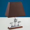 Discount Laura Suardi Kleine Tischlampe Chrom Braun Echt-Messing Maritim