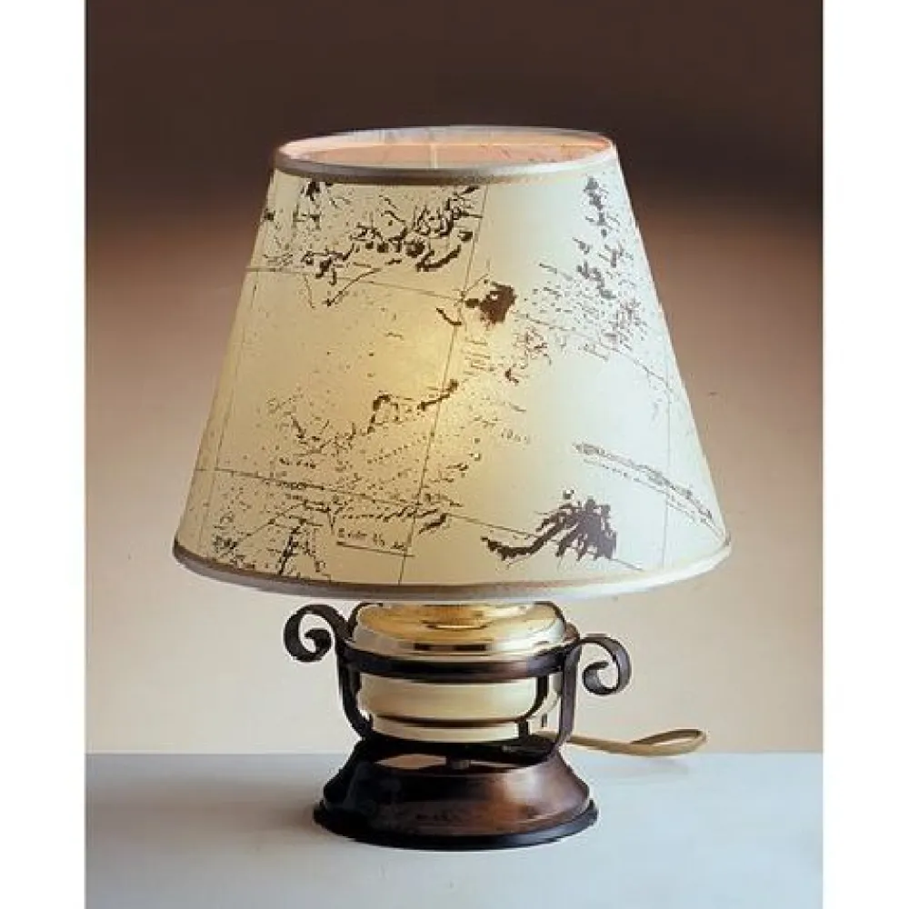 Laura Suardi Kleine Tischlampe Creme Messing rund 34cm Maritim* Tischlampen|Schlafzimmer Lampen