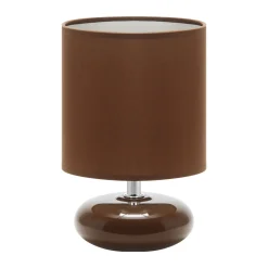 Strühm Kleine Tischlampe Keramik Stoff E14 20 cm Braun* Tischlampen|Schlafzimmer Lampen