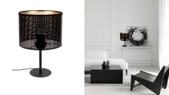 Best Belis Kleine Tischleuchte Metall Schwarz Gold E27 30 cm Loft