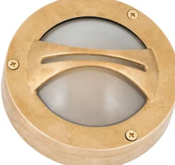 Outlet Lido Kleine Wandlampe AGIA Messing Maritim rund IP64 Außen