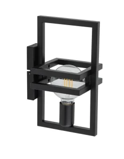 Sigma Kleine Wandlampe Metall Schwarz dekorativ E27 H:31 cm* Wandleuchten|Flurlampen