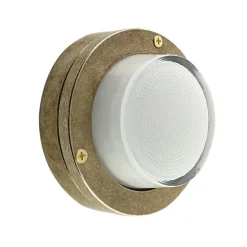 Andromeda Kleine Wandlampe rund Ø 14 cm Messing Glas Outdoor Keller