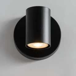 Sigma Kleine Wandleuchte Schwarz Metall B:10 cm E27 Modern