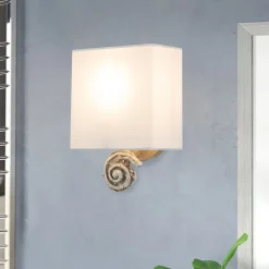 Sale Elstead Kleine Wandleuchte Stoff H: 25,4 cm Creme Weiß