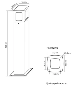 SU-MA Kleine Wegeleuchte Dunkelgrau Aluminium E27 IP65 100 cm* Metall Lampen|Wegeleuchten