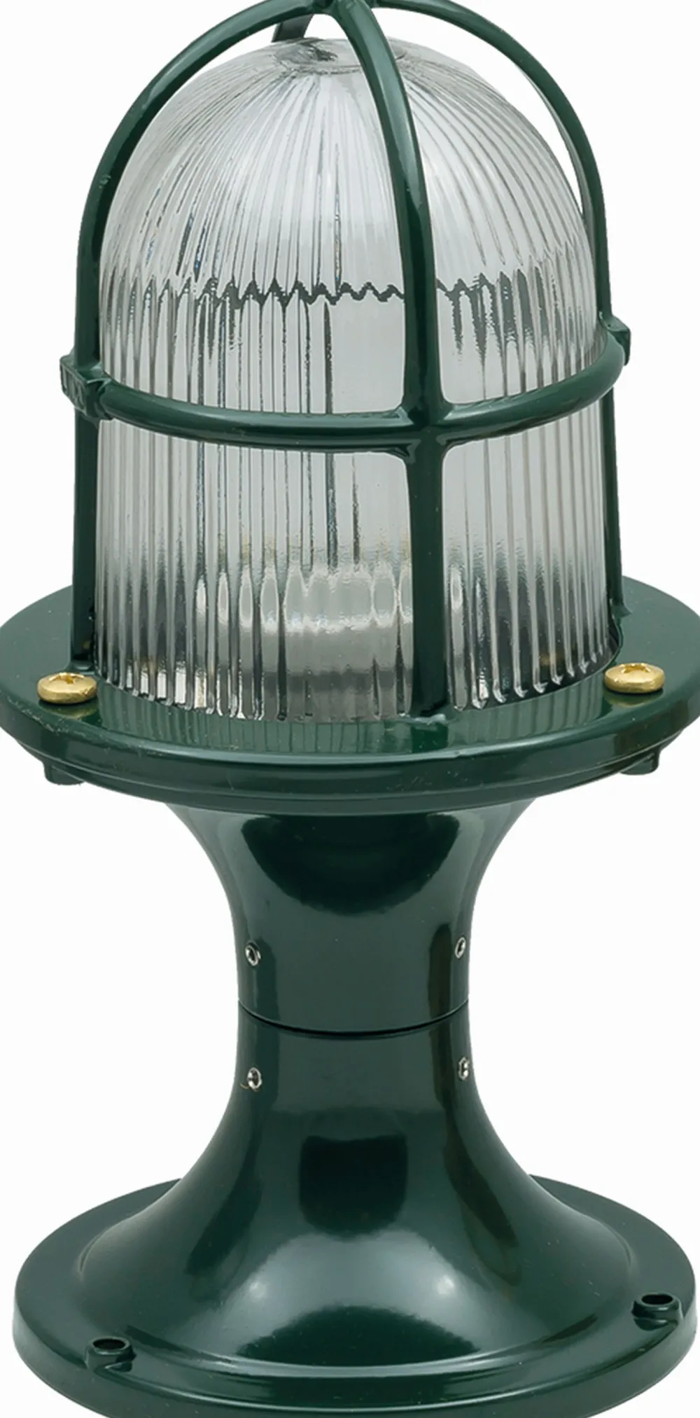 Discount Lido Kleine Wegeleuchte Messing Glas 28 cm hoch IP54 Grün Maritim