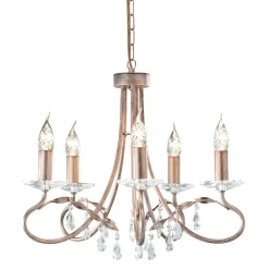 Clearance Elstead Kleiner Kronleuchter in Silber Gold verstellbar