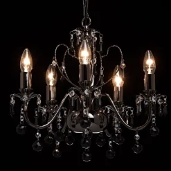 Glasberg Kleiner Kronleuchter Metall Ø45cm Esstisch ALEA* Hängelampen|Esszimmer Lampen