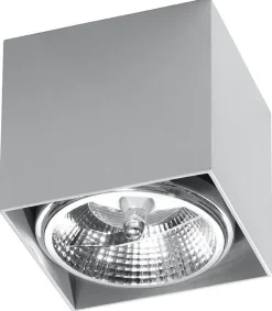 Sollux Kompakter Spot GELLIA Grau B:12cm eckig GU10* Spots|Küchenlampen