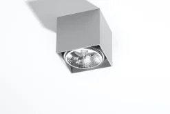 Sollux Kompakter Spot GELLIA Grau B:12cm eckig GU10* Spots|Küchenlampen