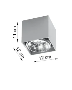 Sollux Kompakter Spot GELLIA Grau B:12cm eckig GU10* Spots|Küchenlampen