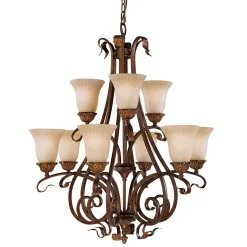 Elstead Kronleuchter ANABELL 10 Bronze 9xE27 kürzbar Lampe* Hängelampen|Rustikale Lampen