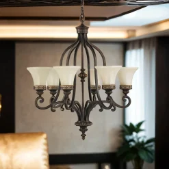 Elstead Kronleuchter ANABELL 1 6-flmg Lampe Landhaus* Rustikale Lampen|Designerlampen