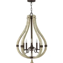 New Elstead Kronleuchter Antik Design Holz Metall Ø51cm Esstisch