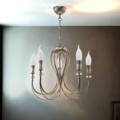 Jupiter Kronleuchter AREGUND in Messing antik 5xE14 Ø48cm* Hängelampen|Esszimmer Lampen