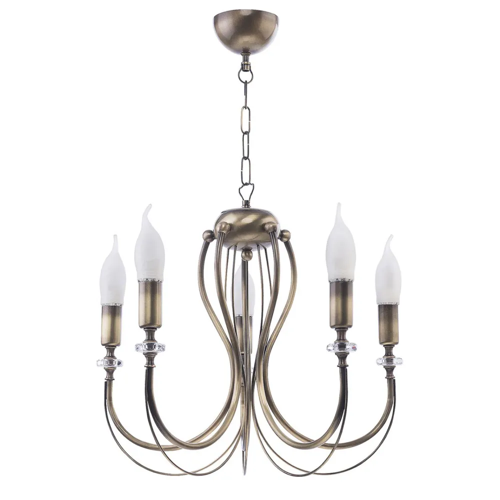 Jupiter Kronleuchter AREGUND in Messing antik 5xE14 Ø48cm* Hängelampen|Esszimmer Lampen