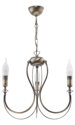 Jupiter Kronleuchter AREGUND in Messing antik 3xE14 Ø48cm* Hängelampen|Kronleuchter