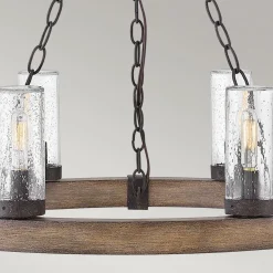 Elstead Kronleuchter außen Ø 61 cm IP44 E14 Metall Glas Ring* Metall Lampen|Rustikale Lampen