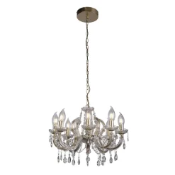 Searchlight Kronleuchter Außen Metall Glas IP65 8-flammig L:60 cm* Metall Lampen|Hängeleuchten Außen