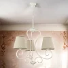 Lamkur Kronleuchter Beige Landhaus Stoff Esstisch Lampe* Wohnzimmerlampen|Stofflampen