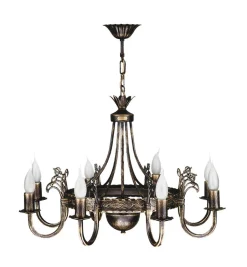 Jupiter Kronleuchter BELRAND Shabby Braun Ø67cm Esszimmer