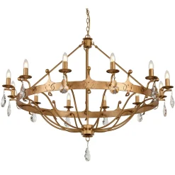 Elstead Kronleuchter CAMELOT 10 Gold Ø116cm kürzbar Lampe* Rustikale Lampen|Designerlampen