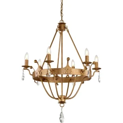 Elstead Kronleuchter CAMELOT 10 Gold Ø71cm kürzbar Lampe* Rustikale Lampen|Designerlampen