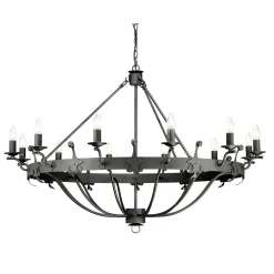 Elstead Kronleuchter CAMELOT 10 Graphit Ø116cm kürzbar