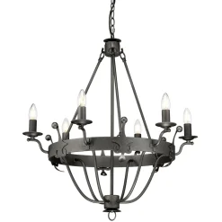 Elstead Kronleuchter CAMELOT 10 Graphit Ø71cm kürzbar