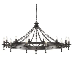 Elstead Kronleuchter CAMELOT 9 Schwarz Ø122cm Lampe* Hängelampen|Esszimmer Lampen